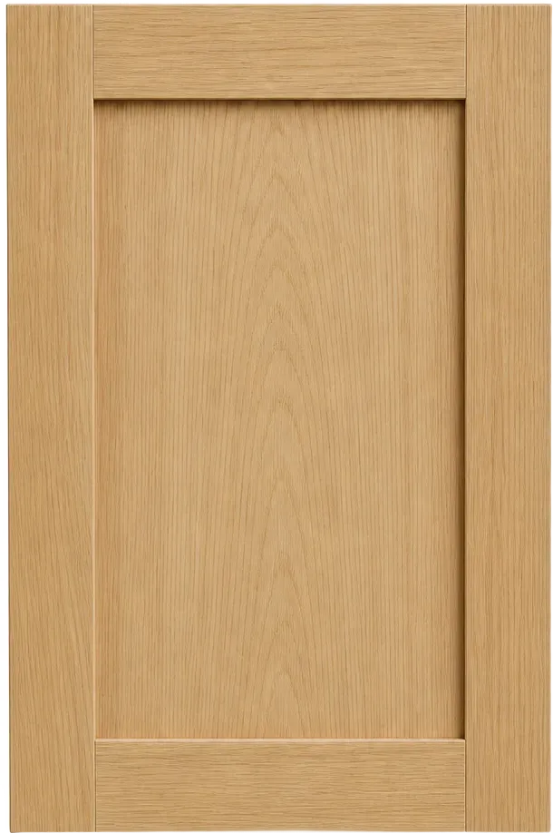 A white oak shaker cabinet door